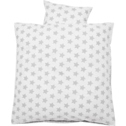 Alvi Biancheria Da Lettino 80 X 80 Cm, Stelle Grigio