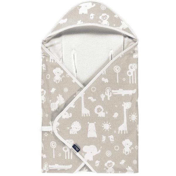 Alvi ® Coperta Da Viaggio Light Animali Dello Zoo Taupe 80 X 80 Cm 4 Alvi ® Coperta Da Viaggio Light Animali Dello Zoo Taupe 80 X 80 Cm - immagine 4