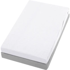 Alvi ® Lenzuolo Con Angoli In Confezione Doppia Bianco/argento 40 X 90 Cm