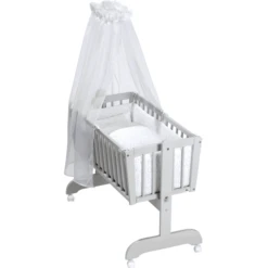 Alvi® Set 3 Pezzi Per Culla Basculante, Hearts White