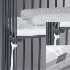 Babybay Lettino Co-sleeping Boxspring XXL - Grigio 9 Babybay Lettino Co-sleeping Boxspring XXL - Grigio -Bambino Forniture Negozio babybay lettino co sleeping boxspring xxl grigio a265387 4