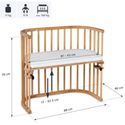 Babybay Lettino Co-sleeping Original Extra Traspirante - Legno Scuro -Bambino Forniture Negozio babybay lettino co sleeping original extra traspirante legno scuro a041089 4