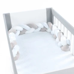 Babybay ® Paracolpi A Treccia, Bianco/beige/acqua, 200 Cm -Bambino Forniture Negozio babybay paracolpi a treccia bianco beige acqua 200 cm a288157 3