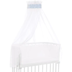 Babybay Velo Baldacchino Stella Azzurro, Bianco 200 X 135 Cm