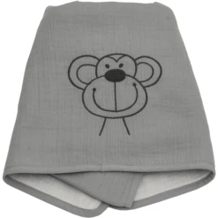 Be Be 's Collection Coperta In Mussola Scimmia, Grigio 70 X 100 Cm