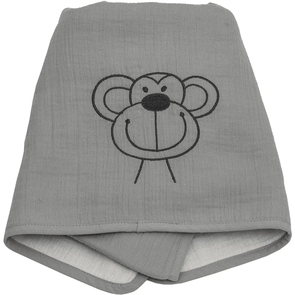 Be Be 's Collection Coperta In Mussola Scimmia, Grigio 70 X 100 Cm 4 Be Be 's Collection Coperta In Mussola Scimmia, Grigio 70 X 100 Cm - immagine 4