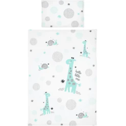 Bebe- Jou® Set Lenzuola Hello Little One, Mint 100x135cm