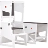 Bianconiglio Kids® Torre Di Apprendimento Montessoriana Transformer R Con Lavagna, Bianco Opaco