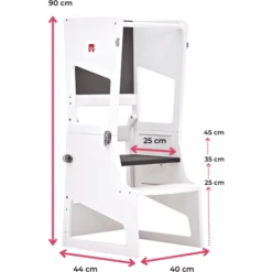Bianconiglio Kids® Torre Di Apprendimento Montessoriana Transformer R Con Lavagna, Bianco Opaco -Bambino Forniture Negozio bianconiglio kids torre di apprendimento montessoriana transformer r con lavagna bianco opaco a408850 4