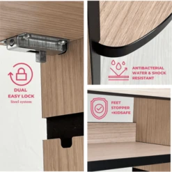 Bianconiglio Kids® Torre Di Apprendimento Montessoriana TRUSTY Plus, Rovere Naturale -Bambino Forniture Negozio bianconiglio kids torre di apprendimento montessoriana trusty plus rovere naturale a351592 4