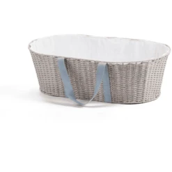 CHILDHOME Cesta In Vimini Per Neonato, Grigio