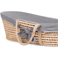 CHILDHOME Culla In Foglia Di Mais Incl. Materasso E Rivestimento, Grigio -Bambino Forniture Negozio childhome culla in foglia di mais incl materasso e rivestimento grigio a330507 2