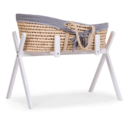 CHILDHOME Culla In Foglia Di Mais Incl. Materasso E Rivestimento, Grigio -Bambino Forniture Negozio childhome culla in foglia di mais incl materasso e rivestimento grigio a330507 3