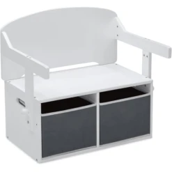 Delta Children Panca Reversibile Con Portaoggetti MySize, Bianco