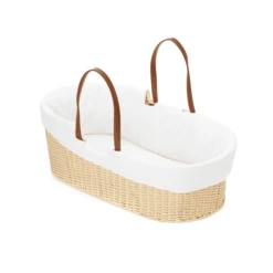 Fillikid Culla In Vimini Naturale Con Bordo Foderato E Materasso Bianco