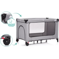 Fillikid Lettino Da Viaggio "Madrid", Grigio Melange -Bambino Forniture Negozio fillikid lettino da viaggio madrid grigio melange a291214 3