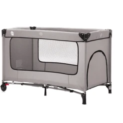 Fillikid Lettino Da Viaggio "Parigi" Con Materasso Comfort, Grigio Chiaro Melange