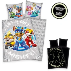 HERDING Pattuglia Per La Biancheria Da Letto PAW Patrol "Mighty Pups" 135 X 200c