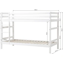Hoppekids Letto A Castello Basic 90 X 200 Cm Bianco -Bambino Forniture Negozio hoppekids letto a castello basic 90 x 200 cm bianco a305519 3