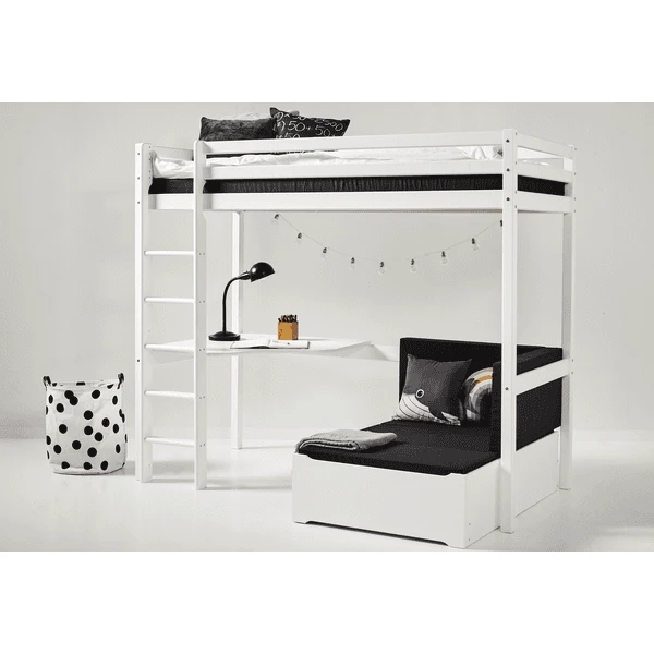 Hoppekids Letto A Soppalco Basic Mega Bianco Con Modulo Lounge E Scrivania Bianc 5 Hoppekids Letto A Soppalco Basic Mega Bianco Con Modulo Lounge E Scrivania Bianc - immagine 5