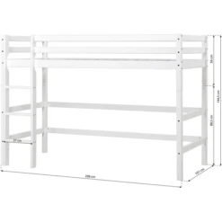 Hoppekids Letto A Soppalco Medio Basic 90 X 200 Cm Bianco -Bambino Forniture Negozio hoppekids letto a soppalco medio basic 90 x 200 cm bianco a304925 4