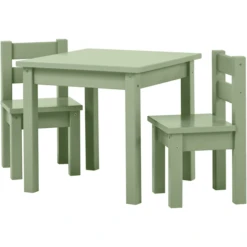 Hoppekids Mads Set Tavolino E Sedie Per Bambini Pale Green