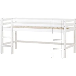 Hoppekids Mezzo Letto A Soppalco Basic Bianco 90 X 200 Cm -Bambino Forniture Negozio hoppekids mezzo letto a soppalco basic bianco 90 x 200 cm a304939 4