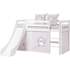 Hoppekids Mezzo Letto A Soppalco Basic Con Scivolo Bianco 70 X 160 Cm -Bambino Forniture Negozio hoppekids mezzo letto a soppalco basic con scivolo bianco 70 x 160 cm a305517 3