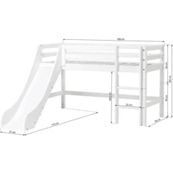 Hoppekids Mezzo Letto A Soppalco Basic Con Scivolo Bianco 70 X 160 Cm -Bambino Forniture Negozio hoppekids mezzo letto a soppalco basic con scivolo bianco 70 x 160 cm a305517 4