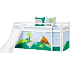 Hoppekids Mezzo Letto A Soppalco Basic Con Scivolo Bianco 90 X 200 Cm -Bambino Forniture Negozio hoppekids mezzo letto a soppalco basic con scivolo bianco 90 x 200 cm a305453 3