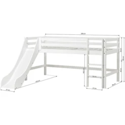 Hoppekids Mezzo Letto A Soppalco Basic Con Scivolo Bianco 90 X 200 Cm -Bambino Forniture Negozio hoppekids mezzo letto a soppalco basic con scivolo bianco 90 x 200 cm a305453 4