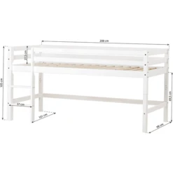 Hoppekids Mezzo Letto A Soppalco Basic Rosa Pallido 90 X 200 Cm -Bambino Forniture Negozio hoppekids mezzo letto a soppalco basic rosa pallido 90 x 200 cm a305444 3