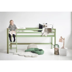 Hoppekids Mezzo Letto A Soppalco Basic Verde Chiaro 90 X 200 Cm -Bambino Forniture Negozio hoppekids mezzo letto a soppalco basic verde chiaro 90 x 200 cm a304944 3