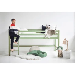 Hoppekids Mezzo Letto A Soppalco Basic Verde Chiaro 90 X 200 Cm -Bambino Forniture Negozio hoppekids mezzo letto a soppalco basic verde chiaro 90 x 200 cm a304944 4