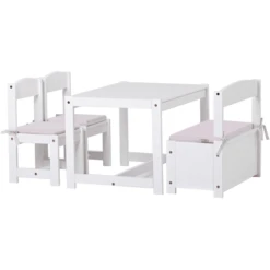 Hoppekids Set Tavolino E Sedie Mathilde 4 Pezzi Bianco -Bambino Forniture Negozio hoppekids set tavolino e sedie mathilde 4 pezzi bianco a307904 3