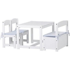 Hoppekids Set Tavolino E Sedie Mathilde 4 Pezzi Bianco -Bambino Forniture Negozio hoppekids set tavolino e sedie mathilde 4 pezzi bianco a307904 4