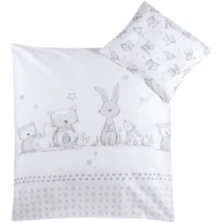 JULIUS ZÖLLNER Biancheria Da Letto 80/80cm Coniglio E Gufo Pastello