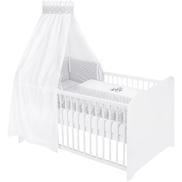 JULIUS ZÖLLNER Set Biancheria Da Lettino 3 Pezzi Pinguino/stelle Grigio 1 JULIUS ZÖLLNER Set Biancheria Da Lettino 3 Pezzi Pinguino/stelle Grigio