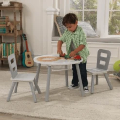 KidKraft® Tavolo Rotondo Con Due Sedie Bianco/grigio 8 KidKraft® Tavolo Rotondo Con Due Sedie Bianco/grigio -Bambino Forniture Negozio kidkraft tavolo rotondo con due sedie bianco grigio a220357 3