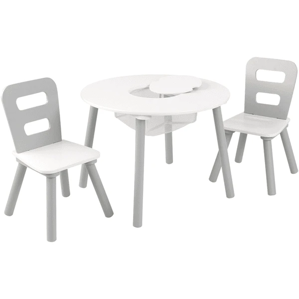 KidKraft® Tavolo Rotondo Con Due Sedie Bianco/grigio 1 KidKraft® Tavolo Rotondo Con Due Sedie Bianco/grigio
