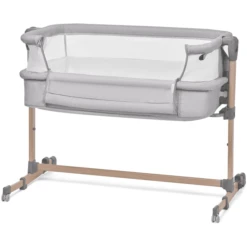 Kinderkraft Lettino Co-sleeping NESTE AIR, Grigio/color Legno -Bambino Forniture Negozio kinderkraft lettino co sleeping neste air grigio color legno a384836 4