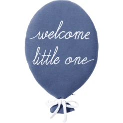 Nordic Coast Company Cuscino Decorativo A Palloncino " Welcome Little One" Blu