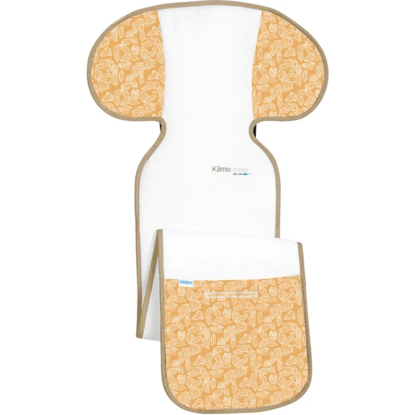 Odenwälder Coprisedile Auto Grande Klimocool White Leaves Senape 4 Odenwälder Coprisedile Auto Grande Klimocool White Leaves Senape - immagine 4