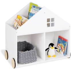 Pinolino Libreria Per Bambini "Hus" Con Rotelle, Bianco