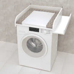 Polini Fasciatoio Per Lavatrice Con Vano Portaoggetti, Bianco -Bambino Forniture Negozio polini fasciatoio per lavatrice con vano portaoggetti bianco a409176 3