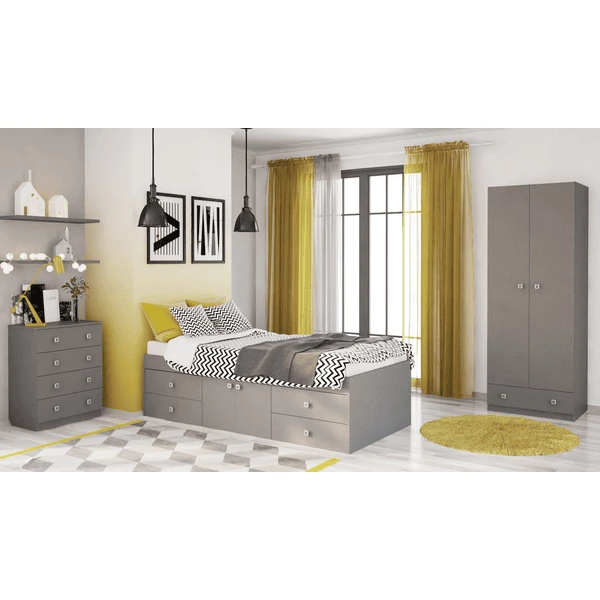 Polini Kids Lettino Singolo Simple 3100 Grigio 5 Polini Kids Lettino Singolo Simple 3100 Grigio - immagine 5