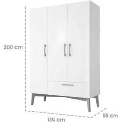 Roba Armadio A 3 Ante Mika -Bambino Forniture Negozio roba armadio a 3 ante mika a396343 2