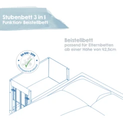 Roba Culla Little Stars 3 In 1, Bianco -Bambino Forniture Negozio roba culla little stars 3 in 1 bianco a303907 2