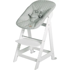 Roba Seggiolone Evolutivo 2 In 1 Born Up Bianco, Incl. Sdraietta Style Frosty Green
