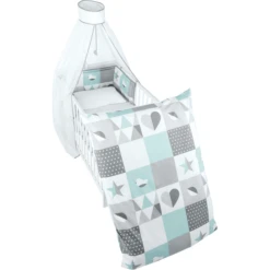 Roba Set Culla 4 Pezzi 100 X 135cm, Happy Patch Mint